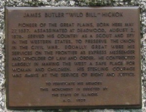 Hickok plaque, Troy Grove, Illinois